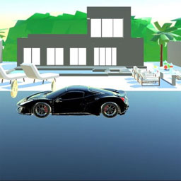 North Cars gameplay — a black sports car in a sunlit minimalist scene